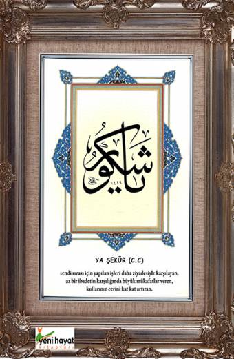 Ya Şekür Esma Tablosu Yeni Hayat Kitapları